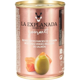 La Explanada Zelené olivy plněné lososovou pastou 280g plech