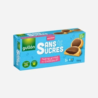 Gullón Tartelettes sušenky s hořkou čokoládou bez přidaného cukru, se sladidly 186g