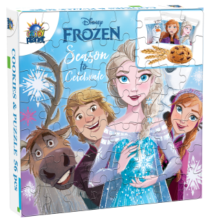 Frozen Vánoční Puzzle s čokoládovými cookies 50g