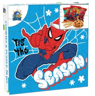 Spiderman Vánoční Puzzle s čokoládovýma cookies 50g