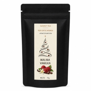 Aromatizovaná káva Malina vanilka vánoční 70g