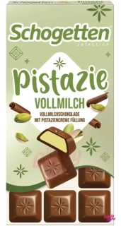 Schogetten mléčná čokoláda s náplní s příchutí pistácie 100 g