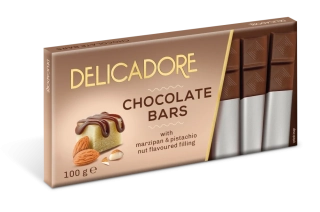 DELICADORE Chocolate Bars Marzipan Pistachio 100g