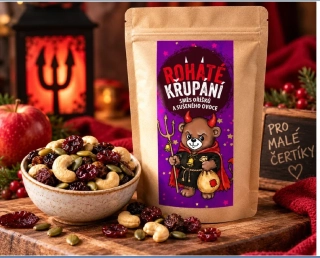 Rohaté křupání oříšky a ovoce 75g