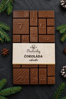 Adventní kalendář z hořké čokolády 200g Valašská dílna