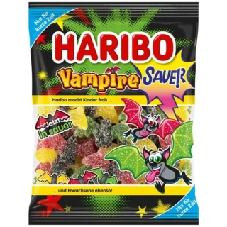 Haribo Vampire Sauer kyselé želé s příchutí ovoce a lékořicové bonbóny 175 g