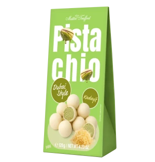 Maître Truffout bílé kuličky s pistáciovou náplní a kadayif 120 g